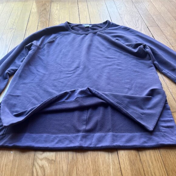 Athleta size L Cozy Purple LUXE Crew Neck Long Sleeve Athleisure Sweatshirt - Picture 6 of 13